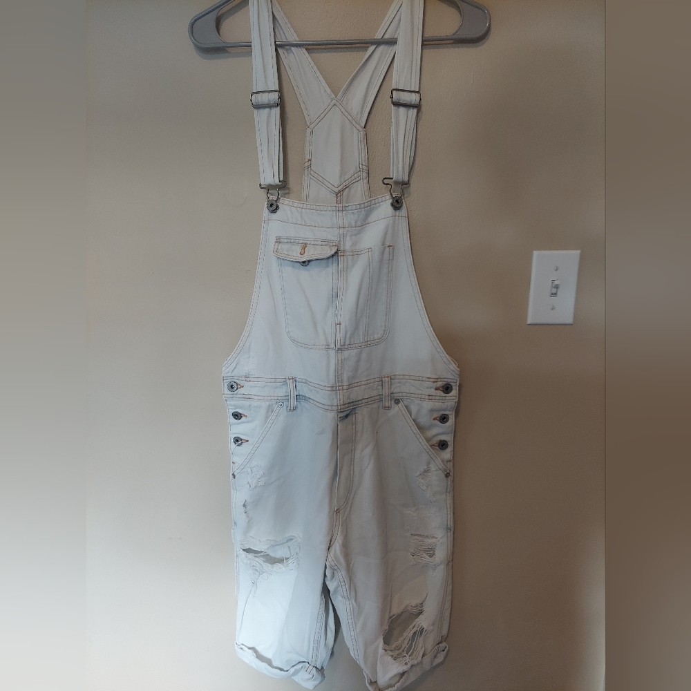 Women's Light Denim H&M Coachella Short Overalls